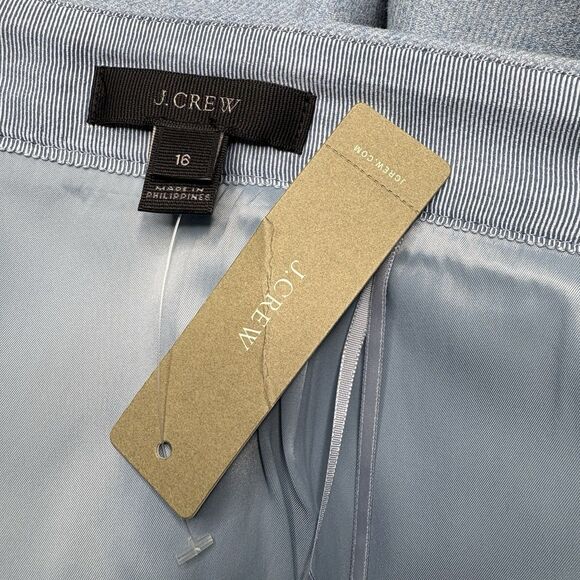 J. Crew Mercantile Ruffle-Front Mini Skirt Light Blue Wool Blend Size 16 New NWT - Picture 3 of 8